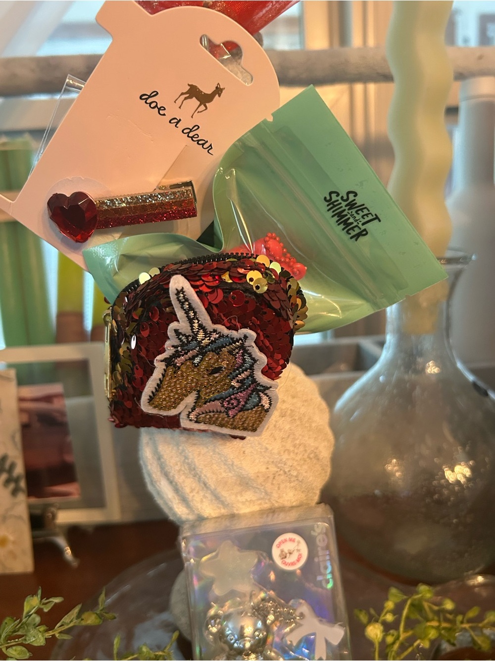 Girls Bundle. Red Sequin Unicorn Keychain/bag charm/Bag. - Picture 5 of 8